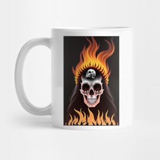 skull grill with fire Mug